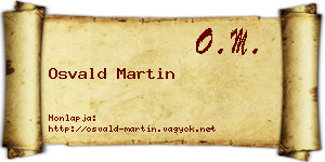 Osvald Martin névjegykártya