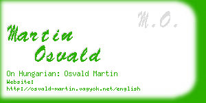 martin osvald business card